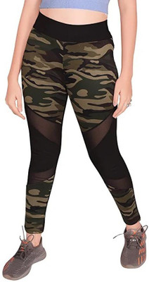Icw Printed Women Dark Green Tights