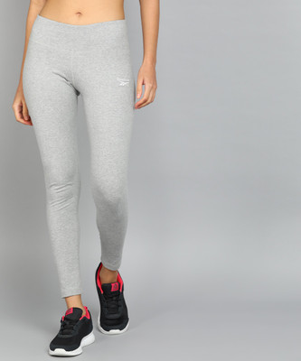 REEBOK Solid Women Grey Tights