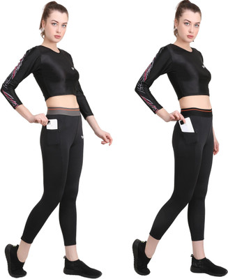 Kyk Solid Women Black Tights