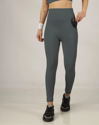 BEYOGINI Solid Women Grey Tights
