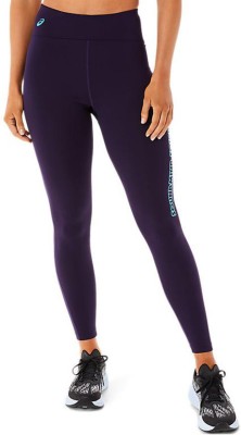 Asics Solid Women Purple Tights