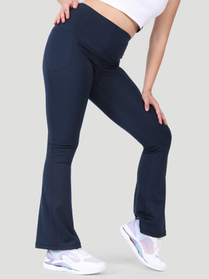 Woomfox Solid Women Dark Blue Tights