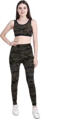 MASTERY Printed Women Gold Tights