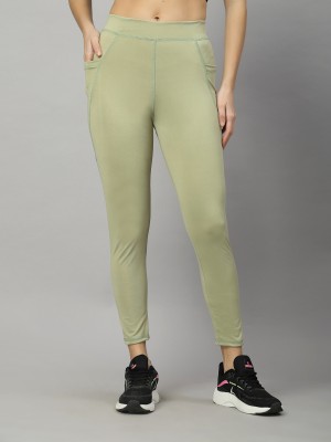 UZARUS Solid Women Light Green Tights