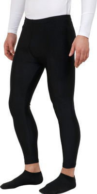 never lose Solid Men Black Tights