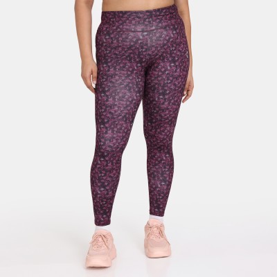 Zelocity by Zivame Printed Women Purple Tights