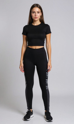 Koolest Fashion Striped Women Black Tights