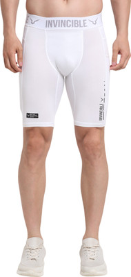 Invincible Printed Men White Tights