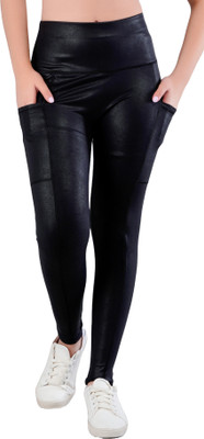 SPLORR Solid Women Black Tights