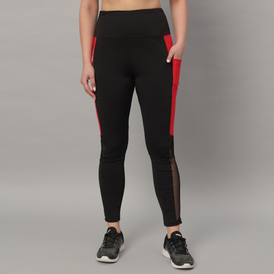 GLITO Color Block Women Red Tights
