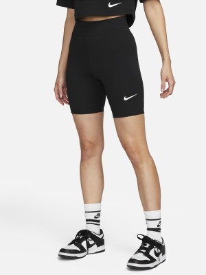 NIKE Solid Women Black Tights