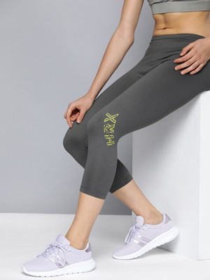 HRX by Hrithik Roshan Printed Women Grey Tights
