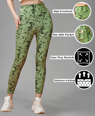 Kashikey creation Graphic Print Women Green Tights