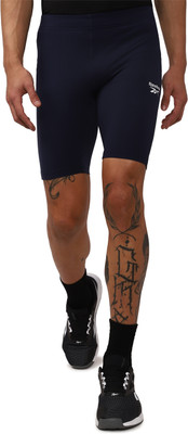 REEBOK Solid Men Dark Blue Tights