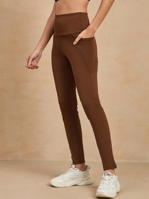 COLOR CAPITAL Solid Women Brown Tights