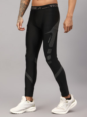 VECTOR X Solid Men Black Tights