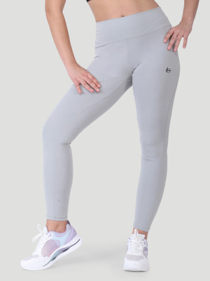 Woomfox Solid Women Grey Tights