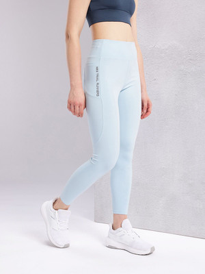 HRX by Hrithik Roshan Solid Women Blue Tights