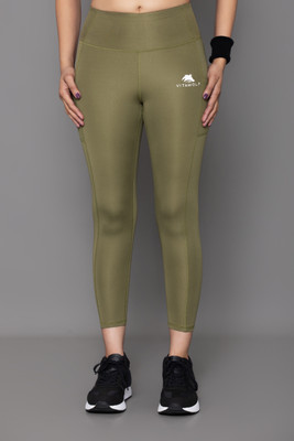 vitawolf Solid Women Green Tights