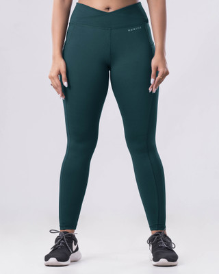 WOMINK Solid Women Dark Green Tights