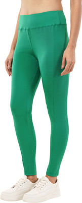 PLEK Solid Women Green Tights