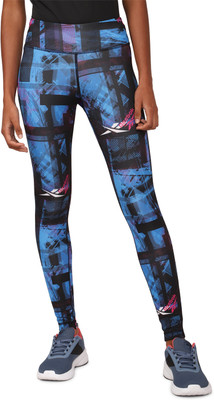 REEBOK Printed Women Blue Tights