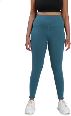 BlissClub Solid Women Blue Tights