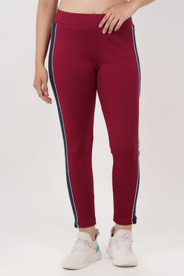 mgrandbear Color Block Women Maroon Tights
