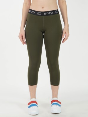 GOTO Solid Women Green Tights