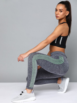 HRX by Hrithik Roshan Solid Women Grey Tights