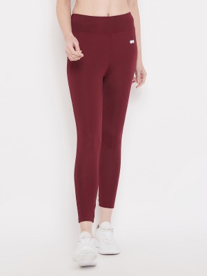 Clovia Solid Women Maroon Tights