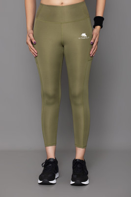 vitawolf Solid Women Green Tights