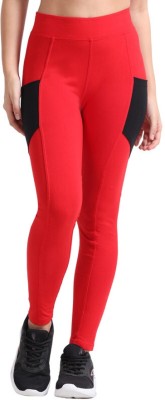 BELORE SLIMS Solid Women Red Tights