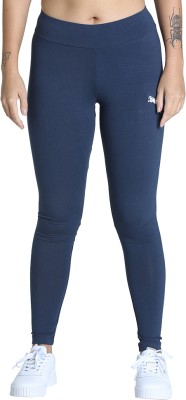 PUMA Solid Women Blue Tights