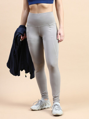 VOXATI Solid Women Grey Tights