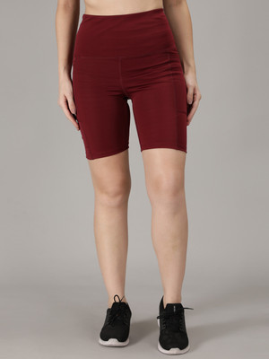 Madact Solid Women Maroon Tights