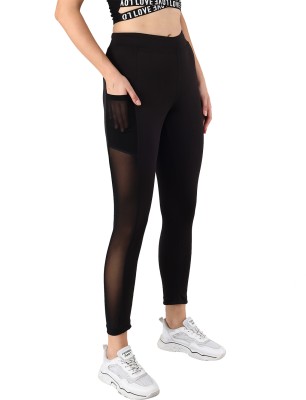 SprintStyle Color Block Women Black Tights