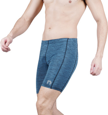 never lose Solid Men Light Blue Tights