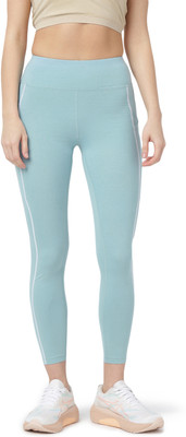 Asics Solid Women Blue Tights