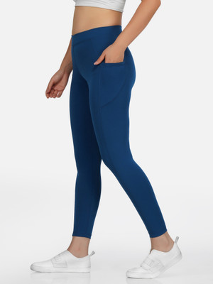 M7 By Metronaut Solid Women Blue Tights