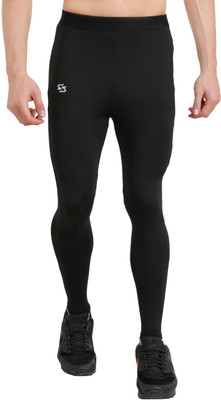 Sportinger Solid Men Black Tights