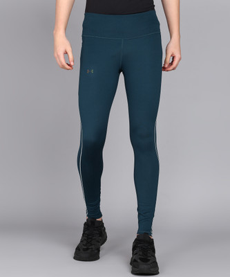 UNDER ARMOUR Solid Men Dark Green Tights