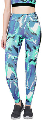 Laasa Sports Printed Women Grey Tights