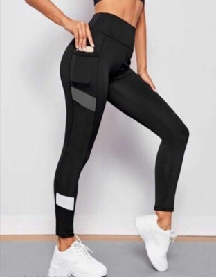 KGN HUB Color Block Women Black, Grey Tights