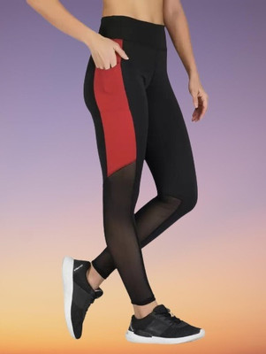 UNICUS APPAREL Color Block Women Red Tights