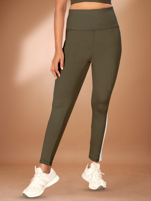 POOJARAN Color Block Women Green Tights