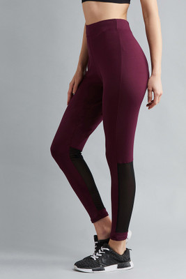 BLINKIN Solid Women Maroon Tights