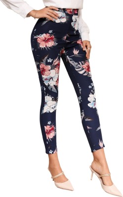 DE TRENDZ Black Jegging(Floral Print)