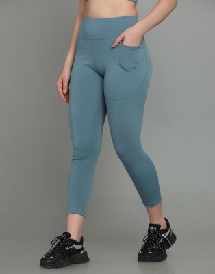 Madact Solid Women Light Blue Tights