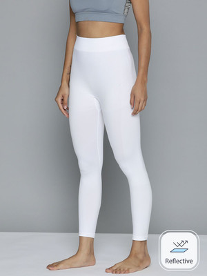 HRX by Hrithik Roshan Solid Women White Tights